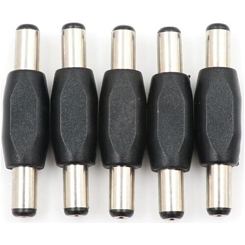 5pcs 5.5*2.1 Mm / 5.5x2.1mm DC Power Plug Connector Male To Male Panel Mounting Plugs Adaptor