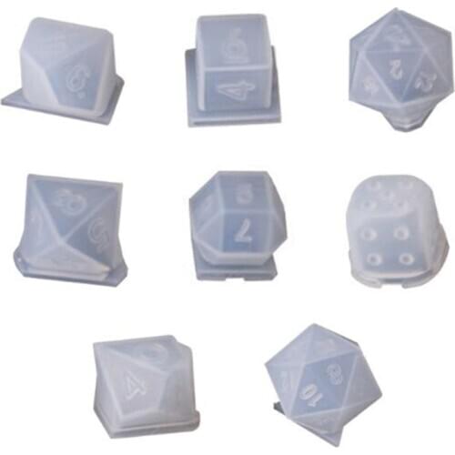 8 Shapes Dice Fillet Square Triangle Dice Mold Dice Digital Game Silicone Mould F3MF