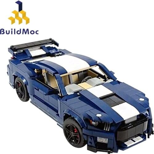 Buildmoc Technical Car Blue And White Building Blocks Creative Diy Children Toys Mechanical Supercar Boy Birthday new Year Gift