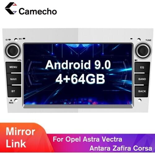 Camecho Android 9.0 2 Din multimedia Player Car DVD For Opel Vauxhall Astra Meriva Vectra Antara Zafira Corsa Agila 7" GPS Radio