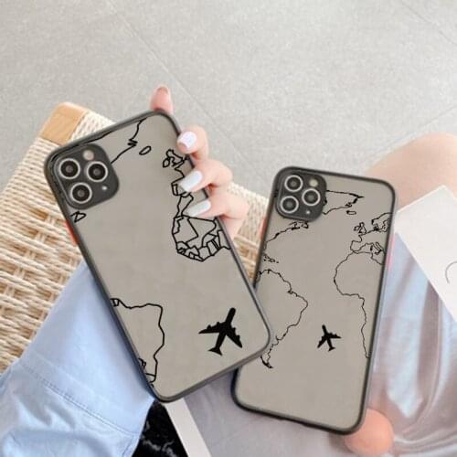 Popular Planes Map Designs Phone Case For iphone 11 12 Mini Pro Max X XR Xs Max 8 7 6 6s Plus SE 2020 Aircraft Luxury Coque