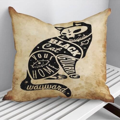 Black Cat Throw Pillows Cushion Cover On Sofa Home Decor 45*45cm 40*40cm Gift Pillowcase Cojines Dropshipping