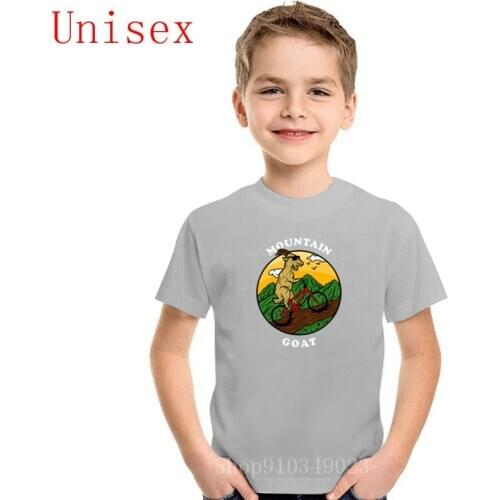 Mountain-goat Biking children graphic tees kids t shirt short sleeves Fashion Brands boy clothes Trendy pop girls clothes