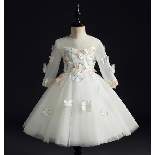 Flower Butterfly Lace Baby Girl Dress Princess Christening Gown Baptism Newborn Girl 1 ST Birthday Infant Party Pageant Dress