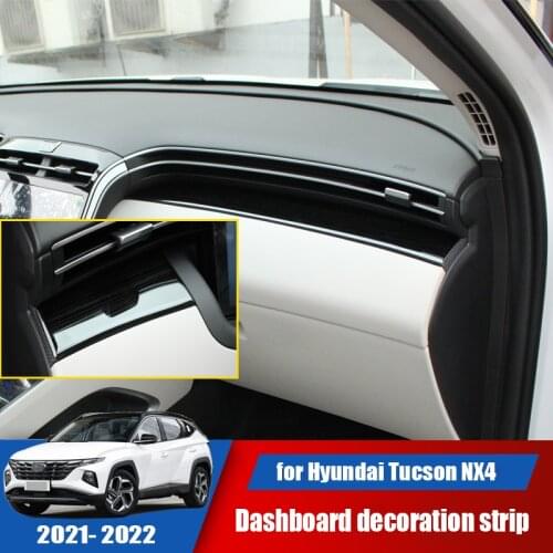 For Hyundai Tucson NX4 2021 2022 car front inner instrument panel stainless steel decorative protection strip modification