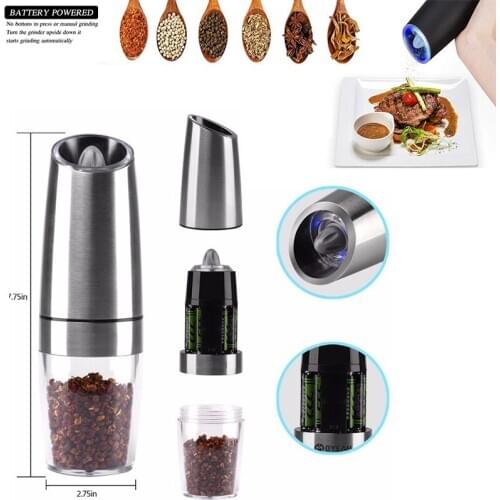 Electric Salt Pepper Grinder Automatic Pepper Mill and Salt Grinder Convenient Adjustable Grind Coarseness Kitchen Cooking Tools