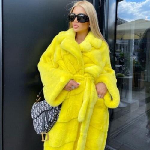 FURSARCAR 2021 Top Fashion Real Mink Fur Coats Long Female Natural Fur Coat Luxury Thick Warm Winter Woman Casual Style Overcoat