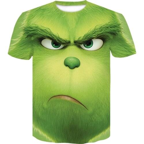 New 3D printed tshirt movie grinch T-shirt top Fashion cute tshirt anime Men/women T- shirt harajuku funny Short sleeve