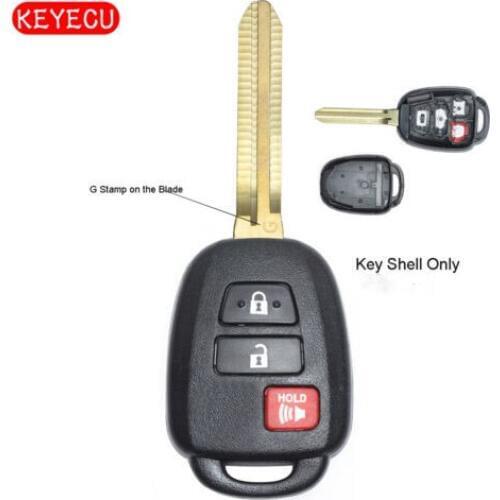 Keyecu Replacement Remote Key Shell Case 2+1 Button Fob for Toyota HYQ12BDM ( G Stamp on Blade)