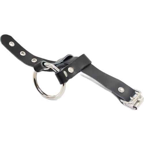 Leather Chastity Belt Penis Ring with Lock for Men Delay Ejaculation Cock Rings Fasten Dick Adult Products Gay Sex Toys for Men