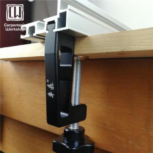 Metal woodworking fixed block clamps work with router fence special track rail