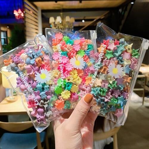 50PCS/Set Cute Colorful Flower Star Mickey Small Hair Claws For Girls Sweet Headband Hair Clips Kids Fashion Hair Accessories