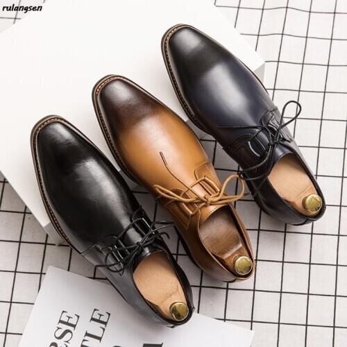 Mens Business Formal Shoes Korean Version Of The British Trend Of Large Size Mens Shoes Pointed Toe Casual Large Size Shoes