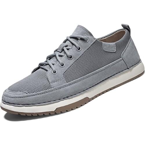 New Breathable Mesh Sneakers with Soft Sole High Quality Low Top Mens Shoes Four Seasons Casual Shoes Mens Leather Sneakers