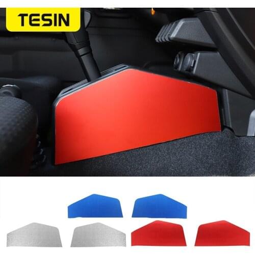 TESIN Car Gear Shift Panel Side Decoration Cover Stickers For Suzuki Jimny 2019 2020 2021 Interior Parts Car Accessories