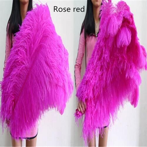 Wholasale Elegant Rose Ostrich Feathers for Crafts 15-70cm Wedding Party Supplies Carnival Dancer Decoration Plumages