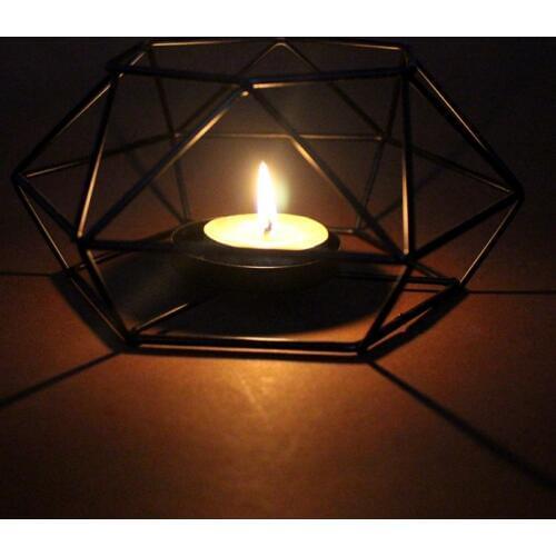 Geometric Minimalist Style Candlestick Home Ornaments Wall Scone Matching Steel Small Tealight Candle Holder Wedding Decoration