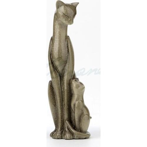 SIMPLE MODERN CREATIVE MOTHER AND CHILD CAT ART SCULPTURE ANIMAL STATUE RESIN CRAFT HOME DECORATION BIRTHDAY GIFT R3358