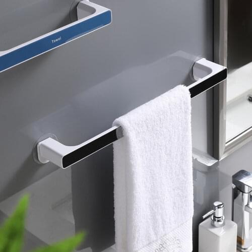 Self-adhesive Towel Holder Rack Wall Mounted Towel Hanger Bathroom Towel Bar Shelf Roll Holder Hanging Hook Bathroom Organizer