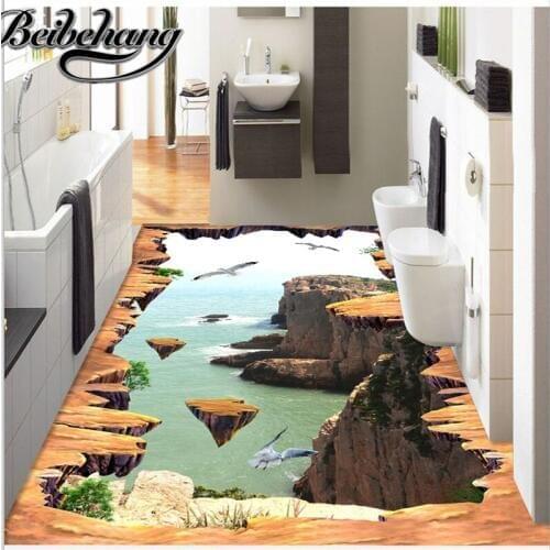 Beibehang Customized shock 3D stereo sea floor painting living room bedroom self-adhesive stickers bar KTV mall site paste