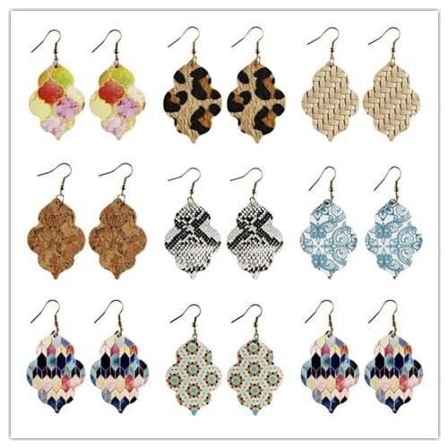 Famous Fashion Brand Jewelry For Women Morocco Luckey PU Leather Water Drop Earrings for Women Morocco Tear Drop Earring