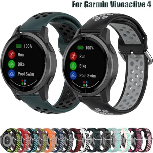 Silicone Watchband Strap For Garmin Vivoactive 4 / Venu 2 Smart Accessories 22MM Wriststrap For Garmin Forerunner 745 Wristband