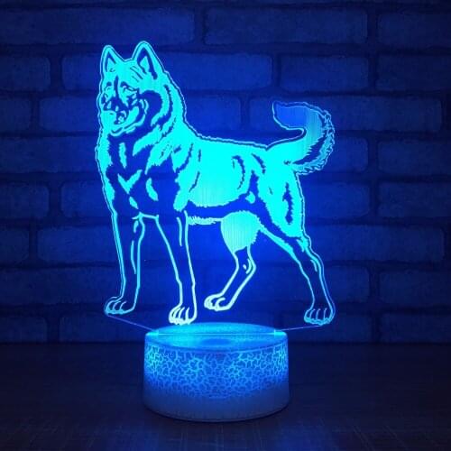 Dog 3D Led Lamp Creative 3D Night Light Kids Toy Touch Table Lamp 7 Colors Flashing LED Light Christmas Decorations Gift
