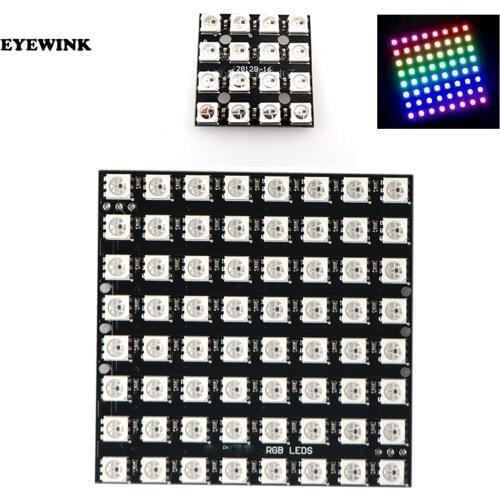 WS2812B 4*4 16 Bit/ 8*8 64 bit Full Color 5050 RGB LED Lamp Panel Light WS2812 4 Bit For Arduino DIY KIT Wholesale