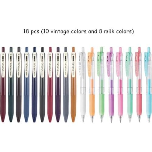 Japan Zebra SARASA CLIP Series JJ15 Conventional / Milk /Vintage/Neon Color Water-based Gel Pen Marker 0.5mm 43 Colors Optional