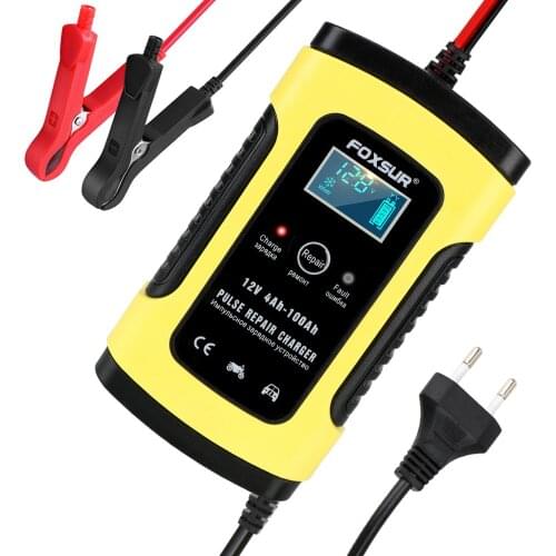 12V 6A Intelligent Car Motorcycle Battery Charger For Auto Moto Digital LCD Display Lead Acid Battery-Chargers Pulse Repair