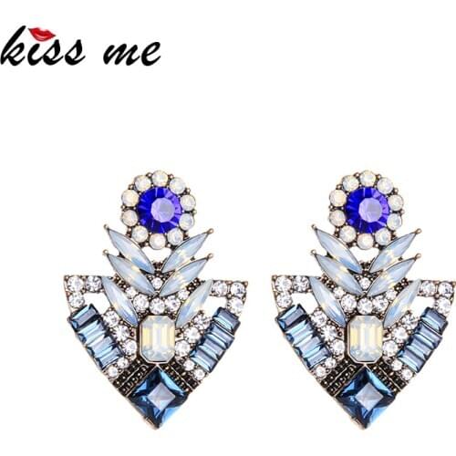Kissme Bohemia Style Classical Drop Earrings For Women Exquisite Crystal Resin Flower Vintage Handmade Earrings Fashion Jewelry