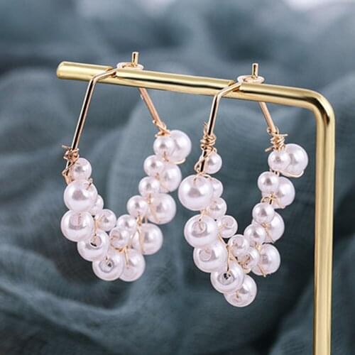 2021 The Baroque Style Earring Contracted Fashion Temperament Multilayer Imitation Pearl Earrings Women Exquisite Gift