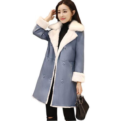 Winter Lambswool Wool Long Coat Women 2017New Large-size thick Woolen Female Jacket Fashion Woman Coats manteau femme hiver Z257