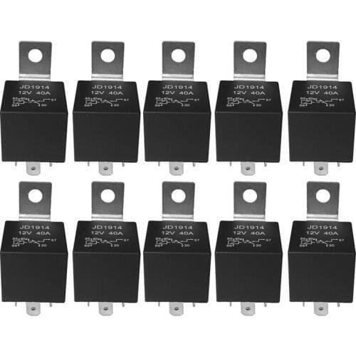 10 Pcs 5 Pin 12V Relay Switch (SPDT) (30/40 Amp) 12 Volt Automotive Relay for Automotive Fans