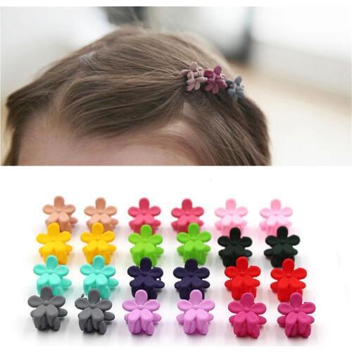 10 pcs New Fashion Baby Girls Small Hair Claw Cute Candy Color flower Hair Jaw Clip Children Hairpin Hair Accessories Wholesale