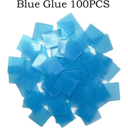 100pcs Glue Clay tool 2*2cm Diamond Painting accessories blue and yellow point Drill clay Round and square drill pen storage box