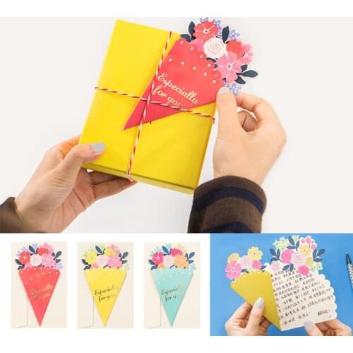 3D pop-up mothers day card gift floral thank you greeting card birthday card mom blank note card bouquet greeting card