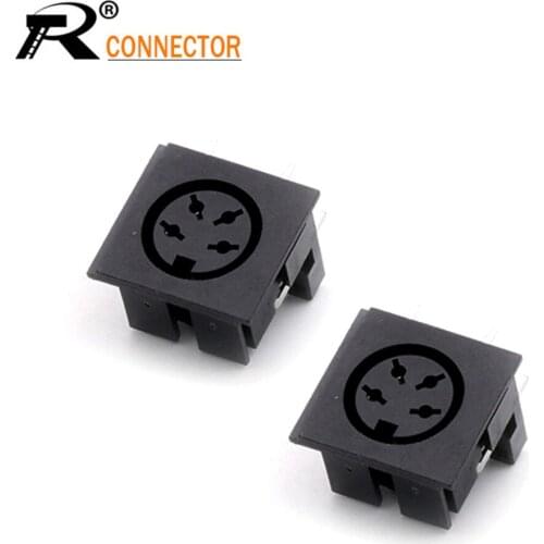 4PIN DIN Connector Female Jack PCB Panel Mount Female Conector S terminals Micro Power Socket PIN PLUG 20pcs/lot