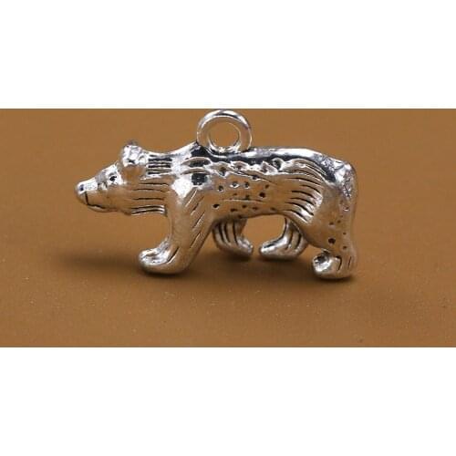5Pcs Bear Charms Antique Silver Color Pendant Findings Diy Necklace Aesthetics Accessories Handmade Jewelry Making Wholesale