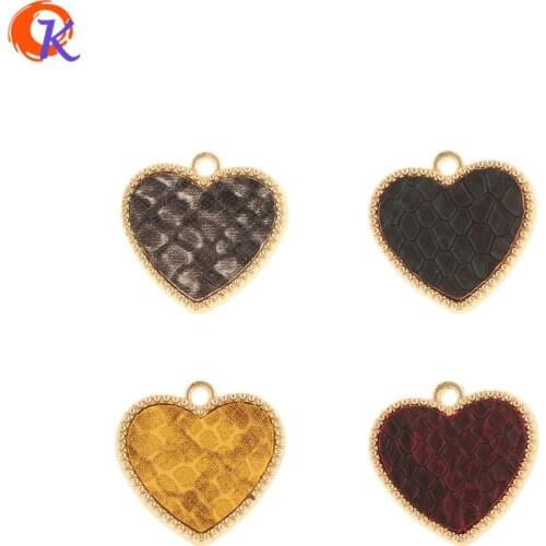 Cordial Design 50Pcs 19*19MM Jewelry Accessories/Hand Made/Charms/Snakeskin Effect/Heart Shape/DIY Making/Earring Findings