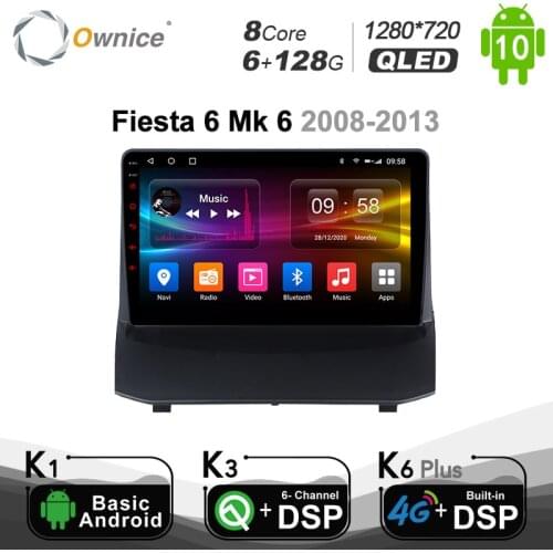 6G+128G Ownice Android 10.0 Car Radio Stereo for Ford Fiesta 6 Mk 6 2008 - 2013 2 DIN DVD GPS player DSP SPDIF 4G LTE BT 5.0