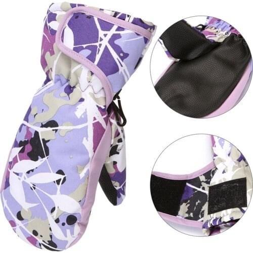 Childrens Ski Mittens Water-Resistant Windproof Light Weight Breathable Ripstop Fabric Snowproof Gloves For Girls Boys#288792
