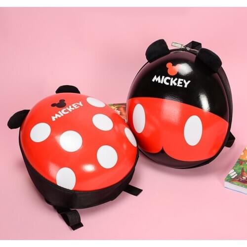 Disney childrens schoolbag boys and girls cute cartoon Mickey Minnie eggshell backpack children hard shell backpack schoolbag