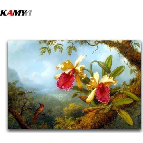 DIY 3D Diamond mosaic animal Full Round Diamond embroidery Cross stitch iris flowers Full Square Diamond painting Hummingbird