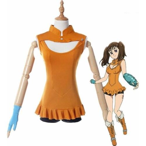 Anime The Seven Deadly Sins Cosplay Costumes Diane Role Play Costume Serpents Sin of Envy Women Halloween Party Tops Shorts