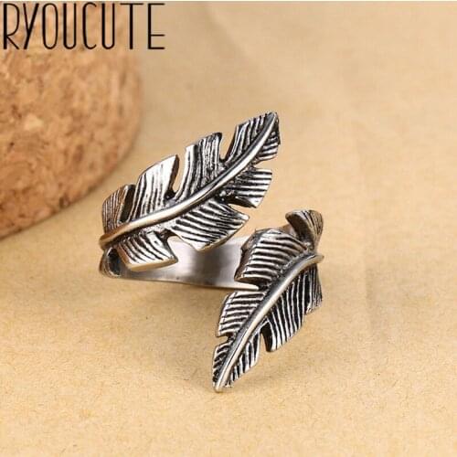 Korean Open Adjustable Feather Finger Rings for Women Wedding Ring Jewelry Valentines Day GIFT