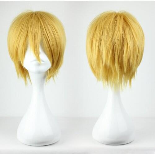 32cm Short Gold Male Cosplay Hair Anime Japanese Cartoon Figure Kuroko No Basuke-Kise Ryota Cosplay Costume Headwear for Men