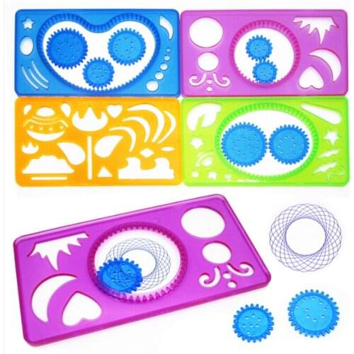 4pcs/pack Spirograph Geometric Ruler Learning Drawing Tool Stationery For Student Drawing Set Creative Gift