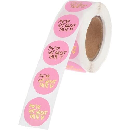 500pcs/roll Stationery Sticker Pink Paper Label Stickers Have Great Taste Sticker Scrapbooking Sealing Stickers