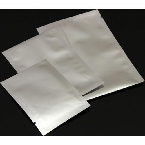 New 100 Pcs Open Top Silver Aluminum Foil Clear Plastic Packaging Bags Heat Seal Vacuum Pouches Bag Food Storage Pack Mylar Bags